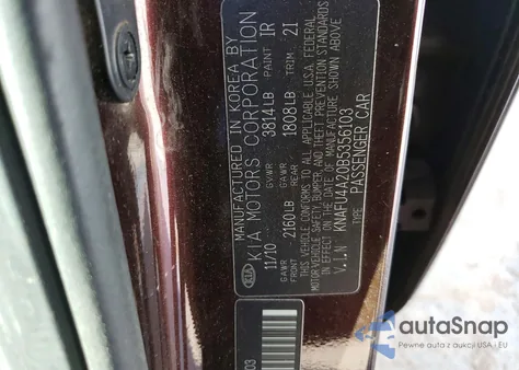 2011 Kia Forte Ex z USA, uszkodzony, nr VIN KNAFU4A20B5356103